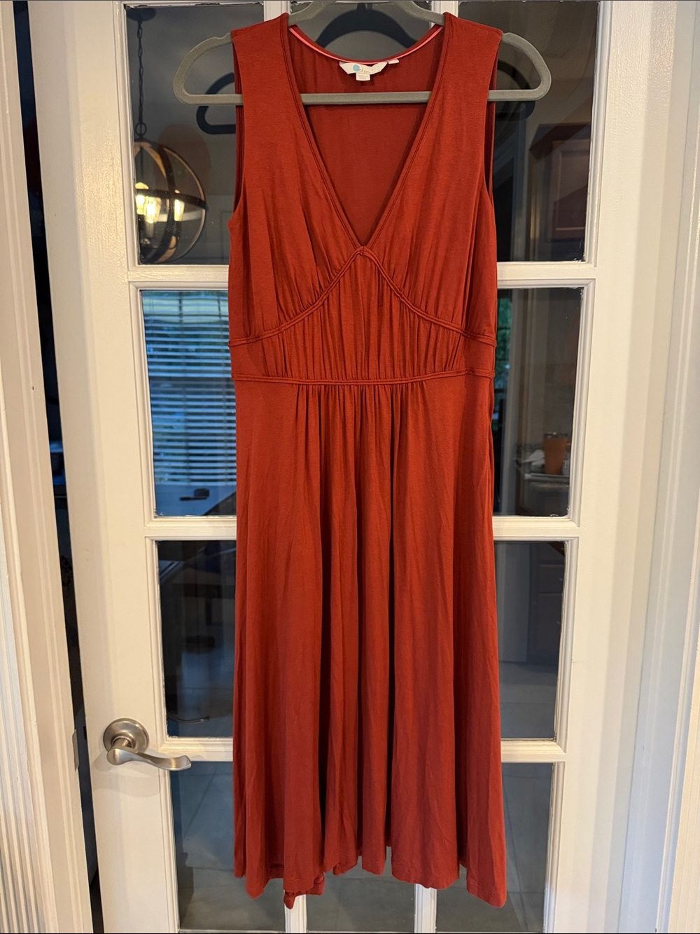 Boden Rust Orange Sleeveless V-Neck Midi size 6P